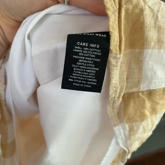 Who What Wear Women’s Gingham Dress Tan &White Checkered. Size Large - Picture 6 of 8